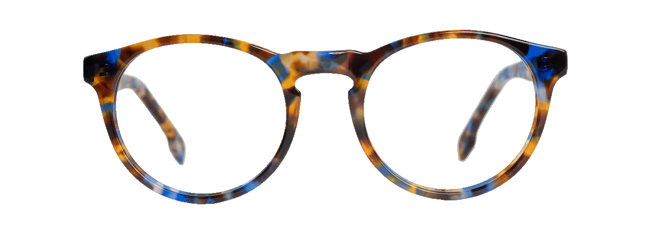XAV – Lunette Ronde ECAILLE BRUN BLEU pour Femme, Homme, Mixte