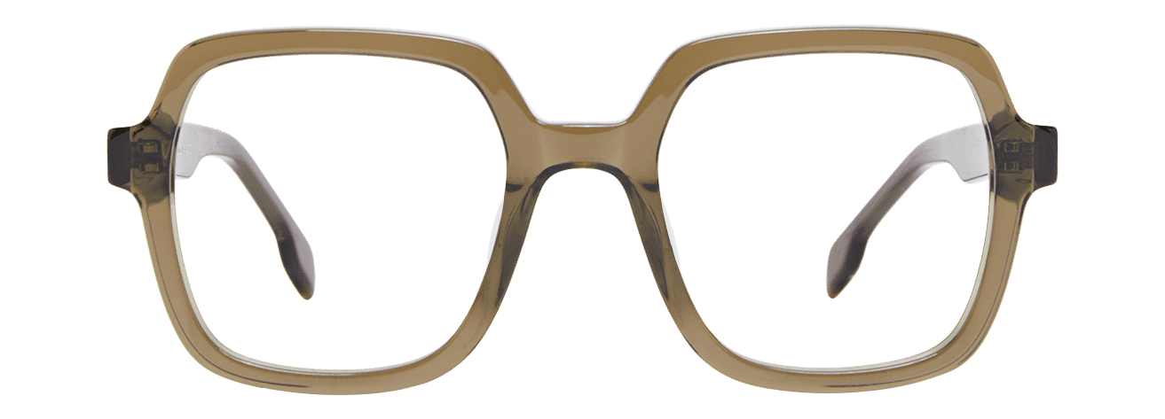 ROSA – Lunette Carré TRANSPARENT VERT KAKI pour Femme