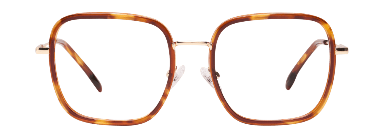 ARETHA – Lunette Carré ECAILLE MIEL OR BRILLANT pour Femme