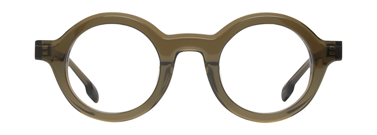 CESAR – Lunette Ronde TRANSPARENT VERT KAKI pour Femme, Homme, Mixte