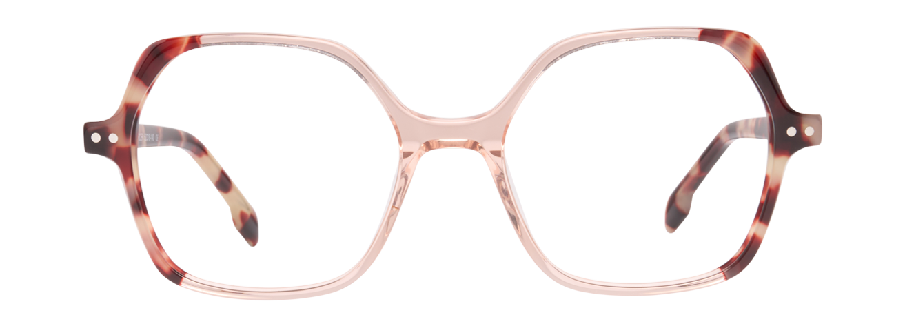 MELODY – Lunette Carré ROSE CRISTAL ÉCAILLE ROSE pour Femme