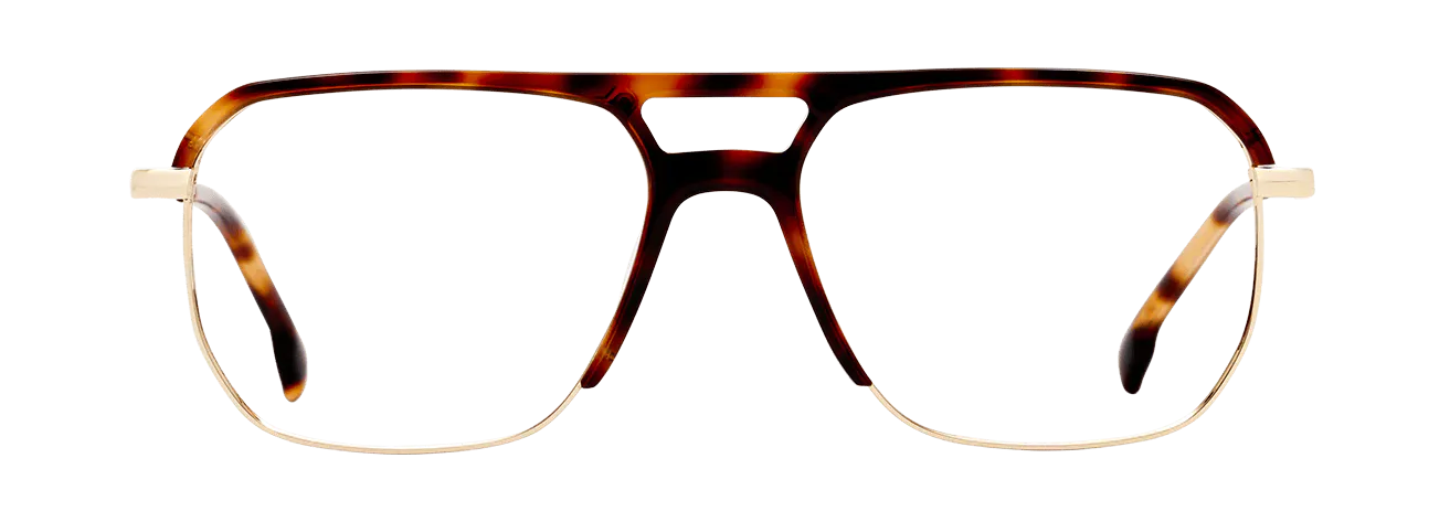 DUSTIN – Lunette Aviateur ECAILLE FONCEE OR BRILLANT pour Homme