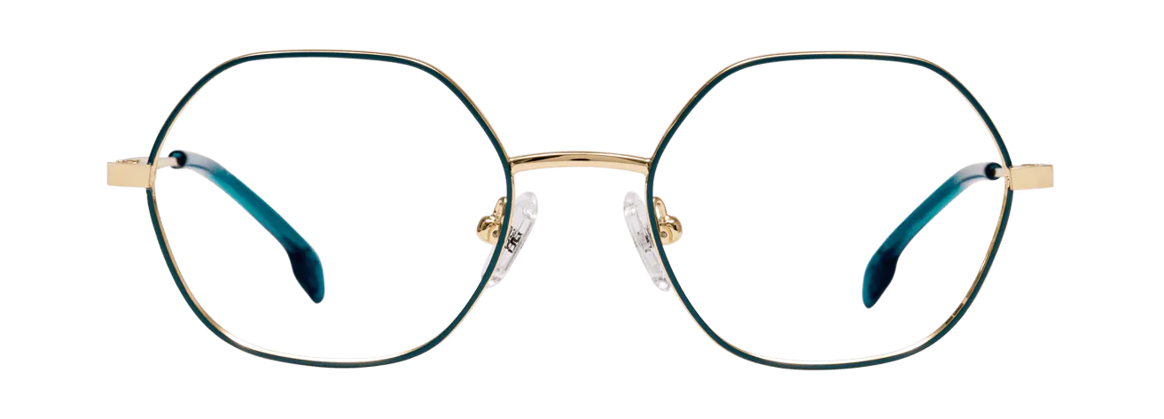 LILI – Lunette Ronde OR BRILLANT VERT pour Enfant