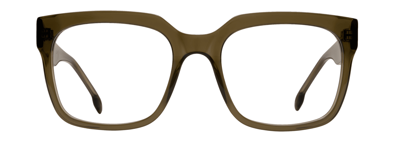 MATTIA – Lunette Carré TRANSPARENT VERT KAKI pour Femme