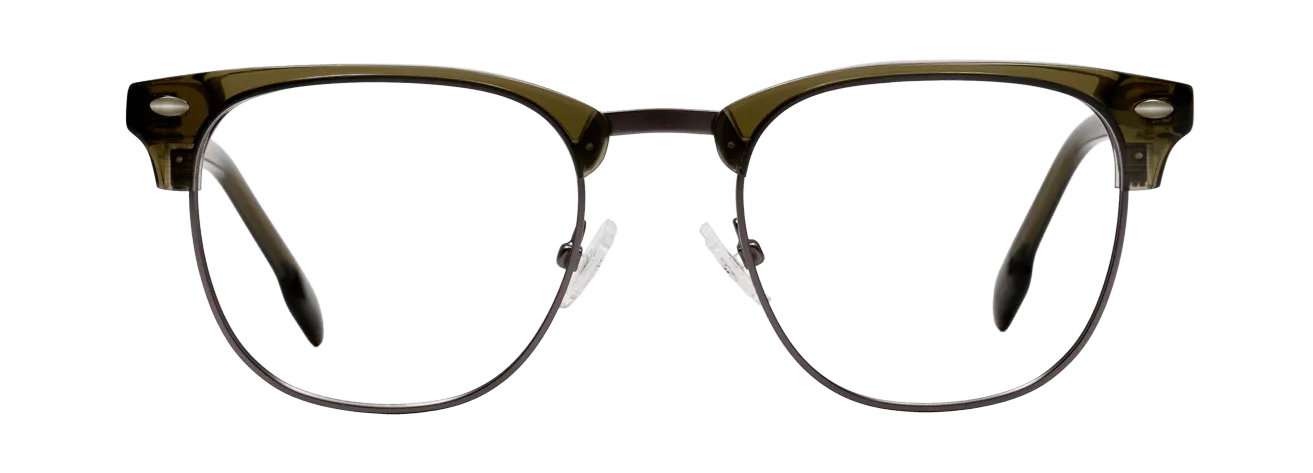 MIKAEL – Lunette Carré TRANSPARENT VERT KAKI GUN MATT pour Homme