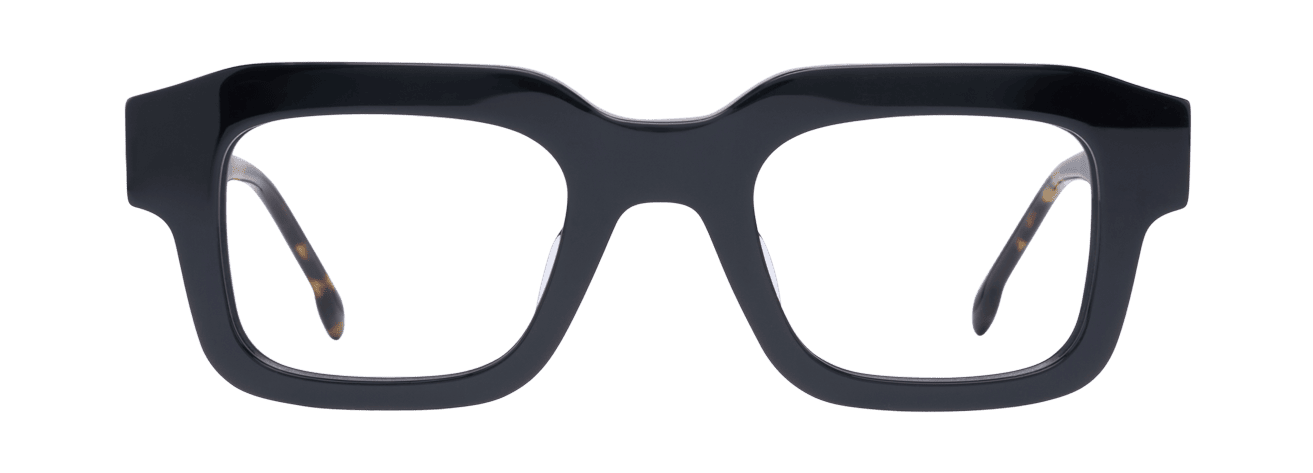 TOMER – Lunette Rectangle NOIR ECAILLE JAUNE MILKY pour Homme
