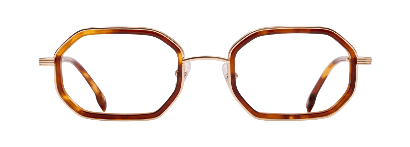 KENITO L – Lunette Rectangle ECAILLE CLAIRE OR BRILLANT pour Homme