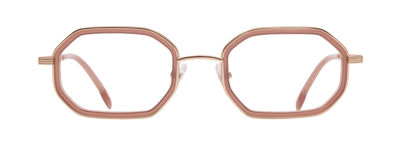 KENITO L – Lunette Rectangle ROSE MILKY OR MAT pour Homme
