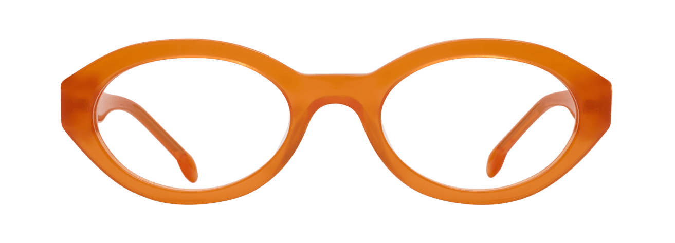 LYNA – Lunette Ronde ORANGE MILKY pour Femme