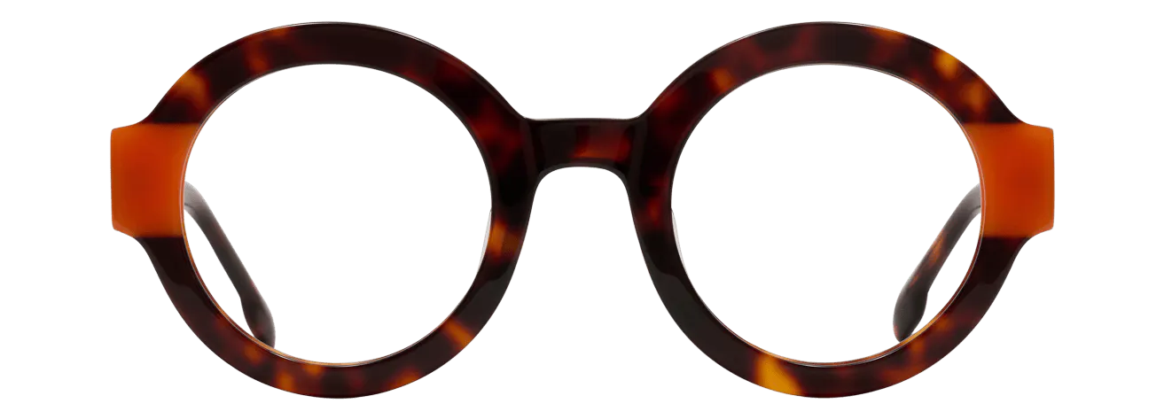 ANITA – Lunette Ronde ECAILLE FONCEE ORANGE MILKY pour Femme