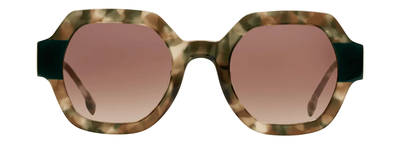 PHOEBE – Lunette hexagonal VERT pour Femme