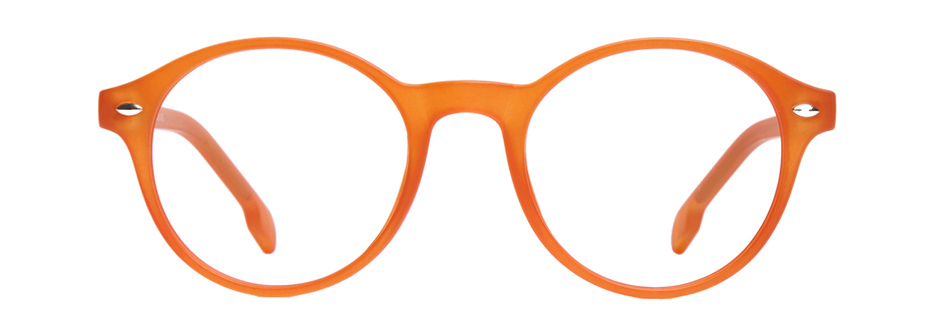 GAMBETTA – Lunette Ronde ORANGE MAT pour Femme, Homme, Mixte